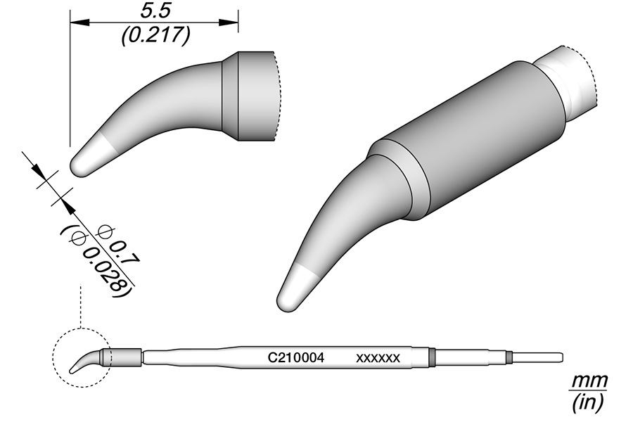 C210004 - Conical Bent Cartridge Ø 0.7